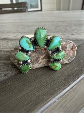 Green Turquoise Naja Statement Ring